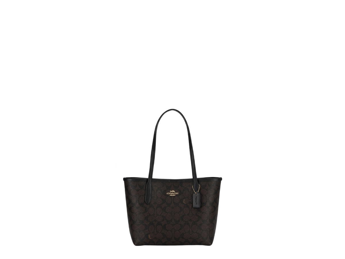Coach Coach Small City Tote In Signature Coated Canvas