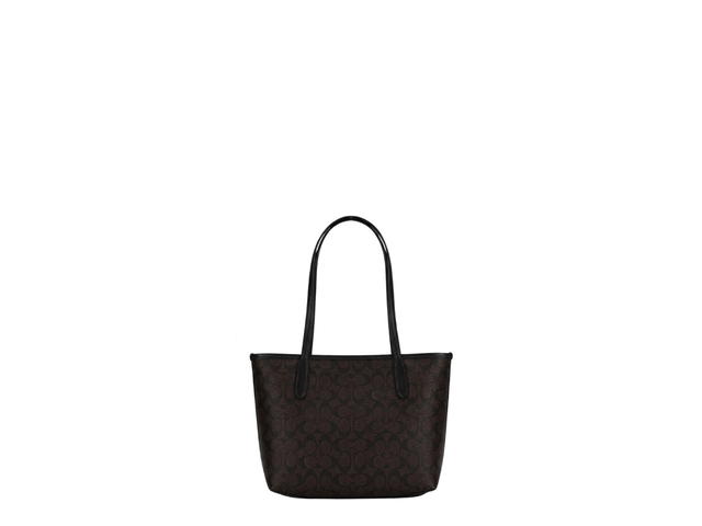 Coach Coach Small City Tote In Signature Coated Canvas - view 2
