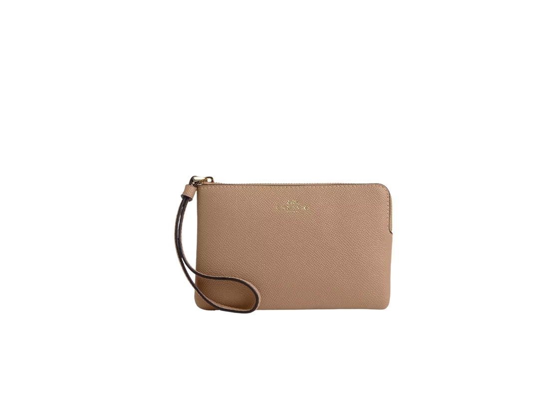 Coach Coach Corner Zip Wristlet Taupe