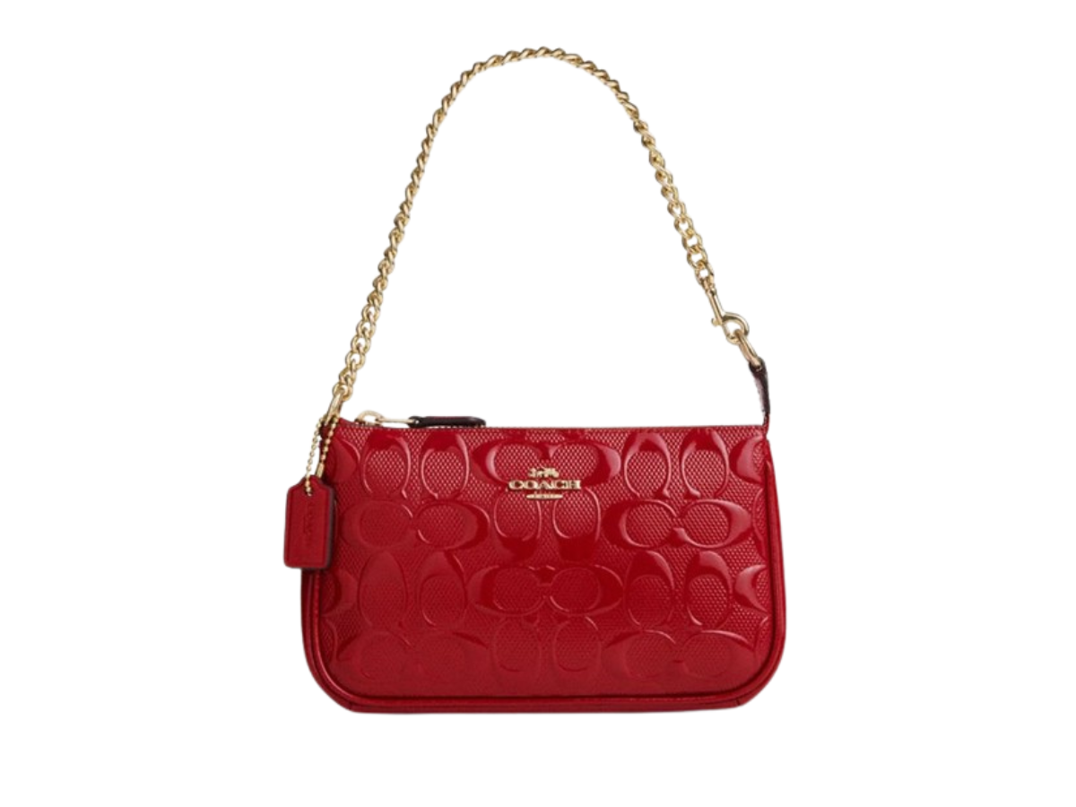 Coach Coach Nolita 19 In Signature Leather Gold Red