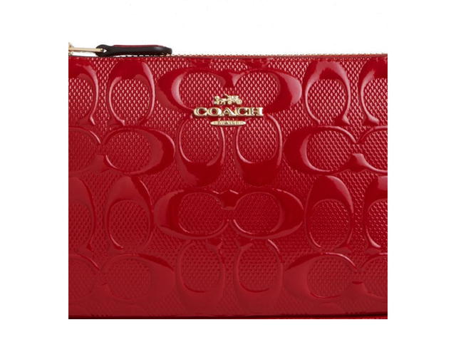 Coach Coach Nolita 19 In Signature Leather Gold Red - view 4