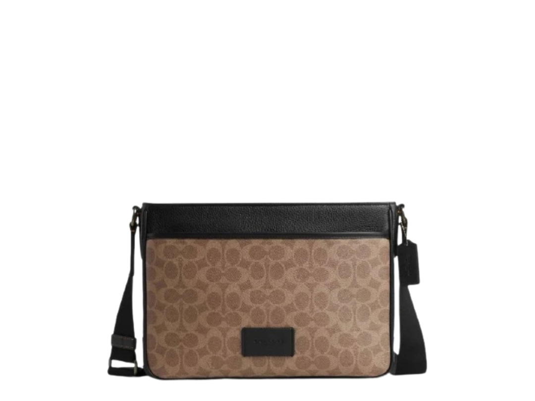 Coach Coach District Crossbody Bag In Signature Canvas calf leather Black