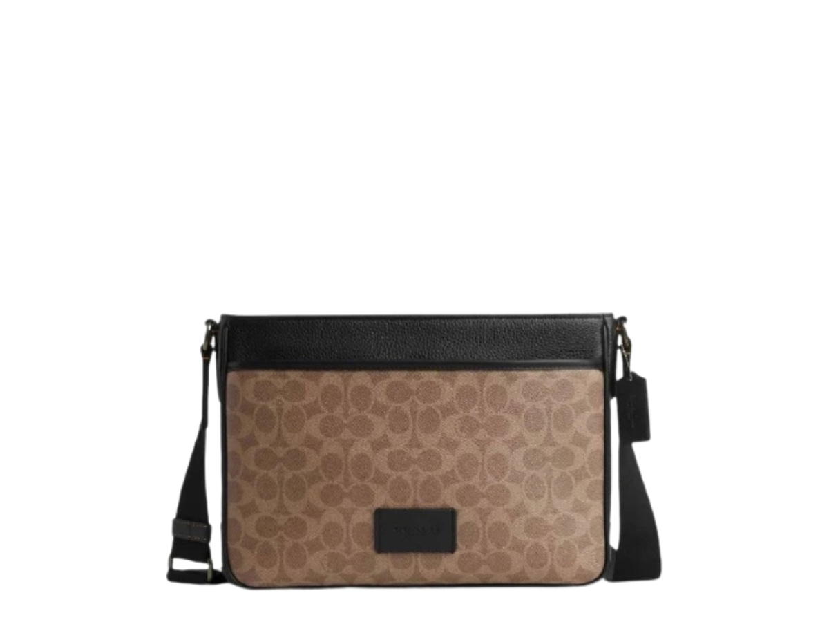 Coach Coach District Crossbody Bag In Signature Canvas calf leather Black