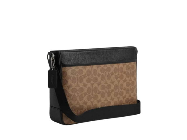 Coach Coach District Crossbody Bag In Signature Canvas calf leather Black - view 2