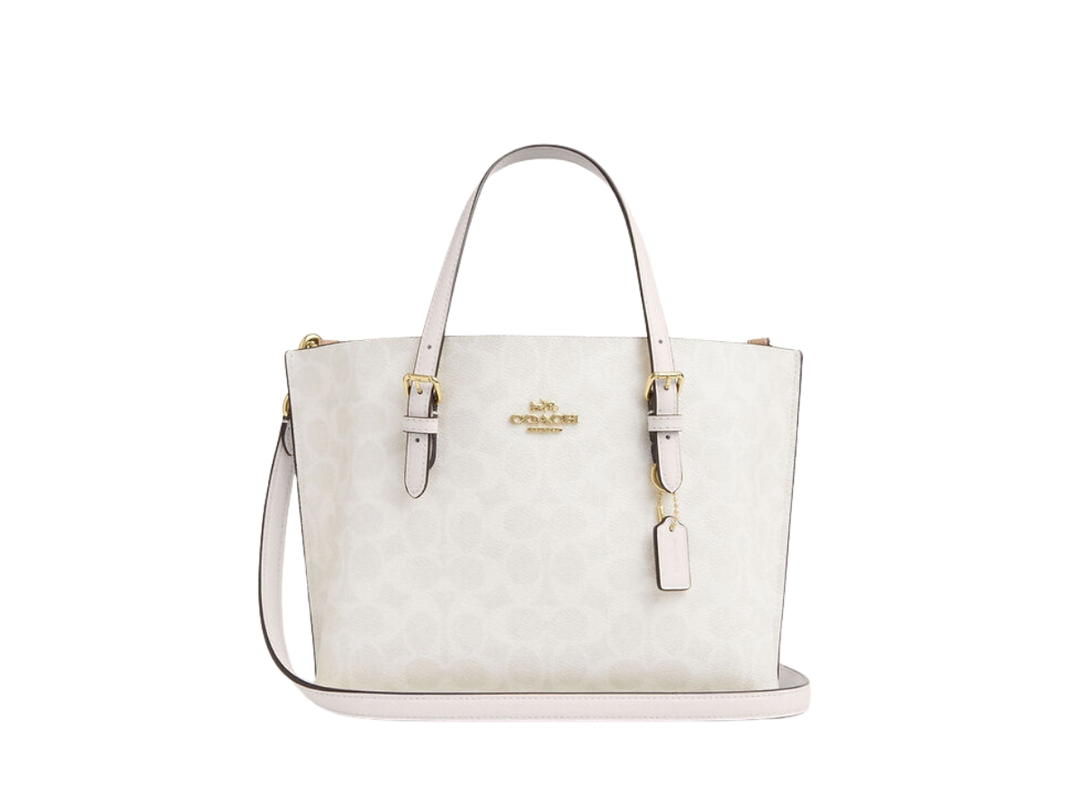 Coach Coach Mollie Tote Bag 25 In Signature Canvas White Chalk