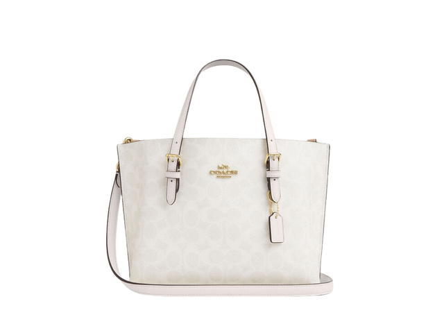 Coach Coach Mollie Tote Bag 25 In Signature Canvas White Chalk - view 1