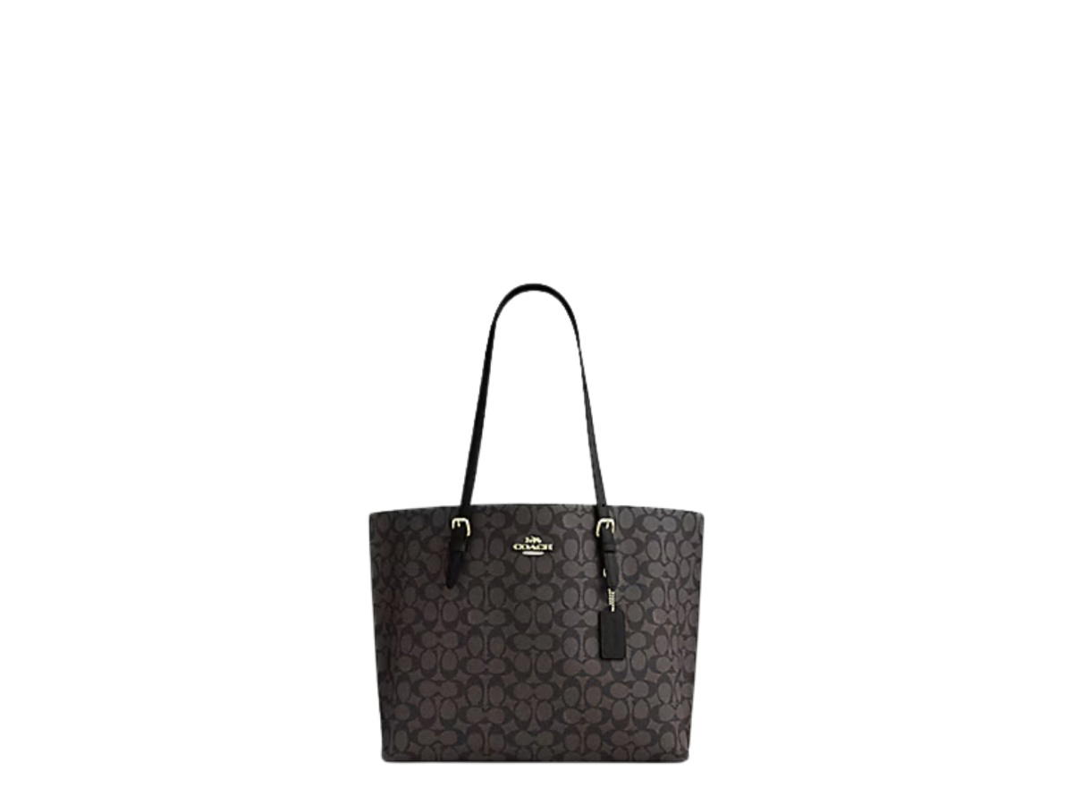 Coach Coach Mollie Tote Bag Walnut Black