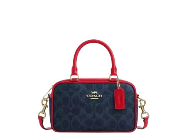 Coach Coach Satchel Crossbody Bag Denim Bold Red - view 1