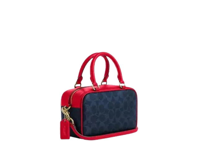 Coach Coach Satchel Crossbody Bag Denim Bold Red - view 2