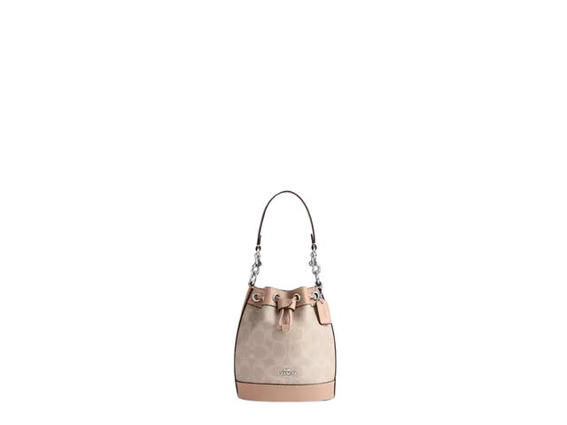 Coach Coach Mini Bucket Bag In Silver Hardware Sand Taupe - view 1