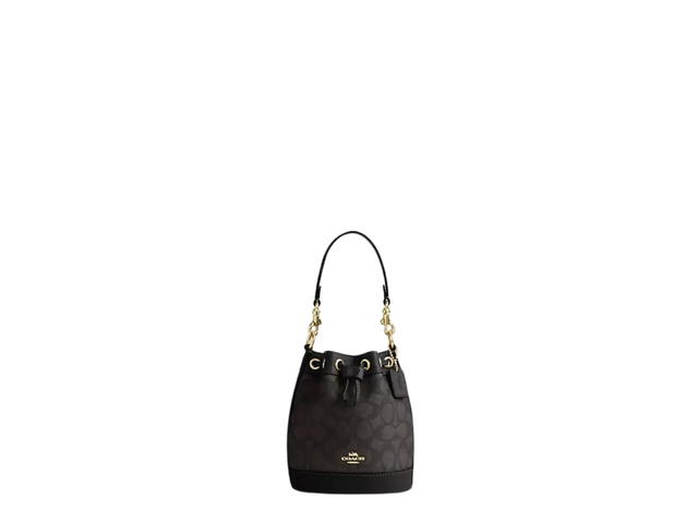 Coach Coach Mini Bucket Bag In Gold Hardware With Walnut Black - view 1