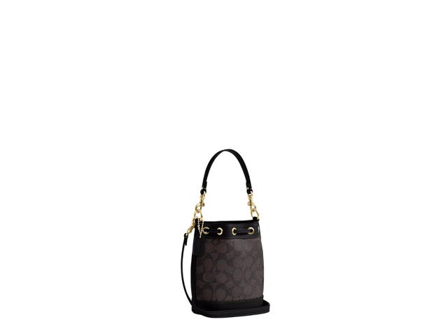 Coach Coach Mini Bucket Bag In Gold Hardware With Walnut Black - view 2