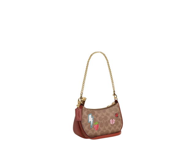 Coach Coach Teri Mini Crossbody Bag In Signature Canvas With Sticker Print Tan - view 2