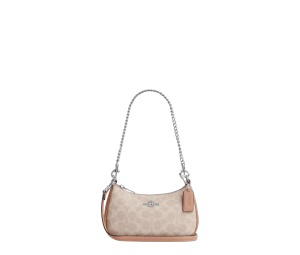 Buy Coach Teri Mini Crossbody Bag In Signature Canvas Sand Taupe at Sasom – Authentic and Ready to Ship