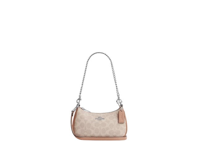 Coach Coach Teri Mini Crossbody Bag In Signature Canvas Sand Taupe - view 1