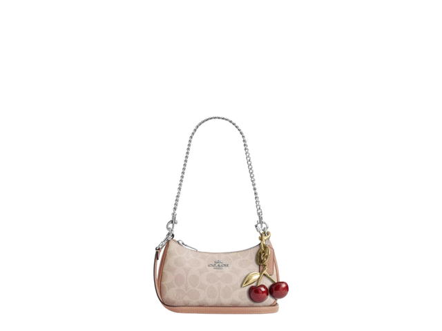 Coach Coach Teri Mini Crossbody Bag In Signature Canvas Sand Taupe - view 2