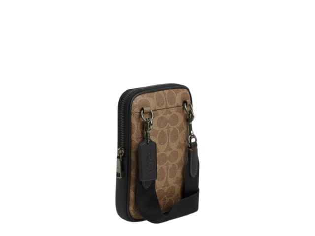 Coach Coach Aden Crossbody Bag In Signature Canvas Tan Black - view 2