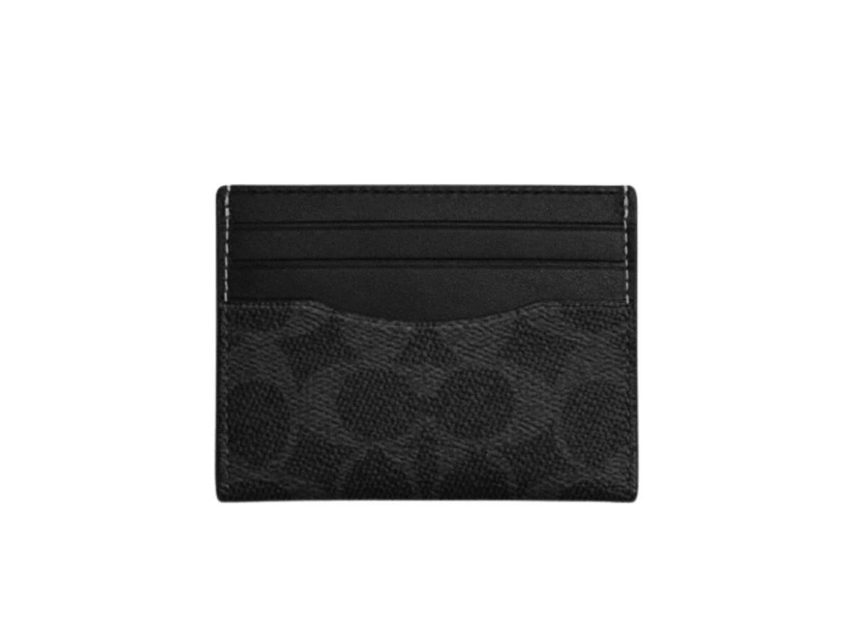 Coach Coach Slim Id Card Case In Signature Canvas Black Signature