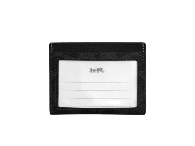 Coach Coach Slim Id Card Case In Signature Canvas Black Signature - view 2