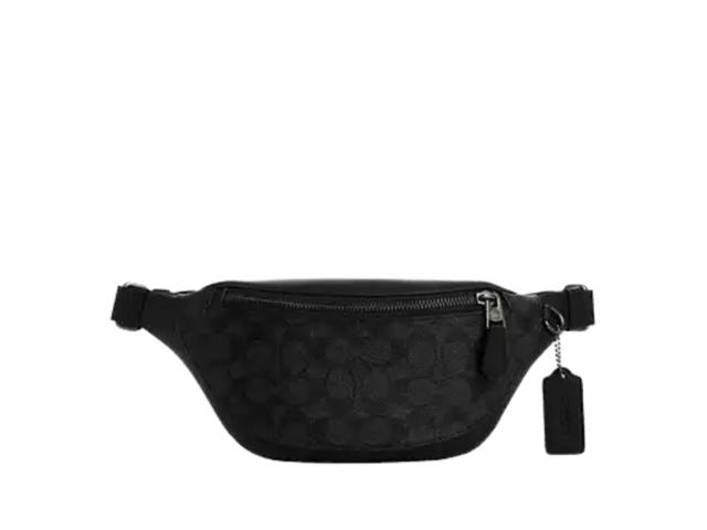 Coach Coach Warren Mini Belt Bag In Signature Canvas With Silver Tone Hardware Black - view 1