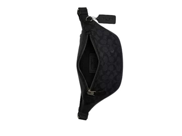 Coach Coach Warren Mini Belt Bag In Signature Canvas With Silver Tone Hardware Black - view 3