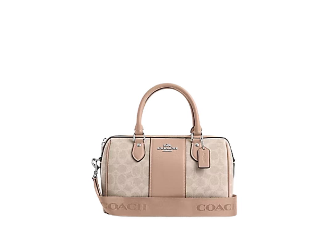 Coach Coach Rowan Satchel Bag  In Signature Canvas Sand
