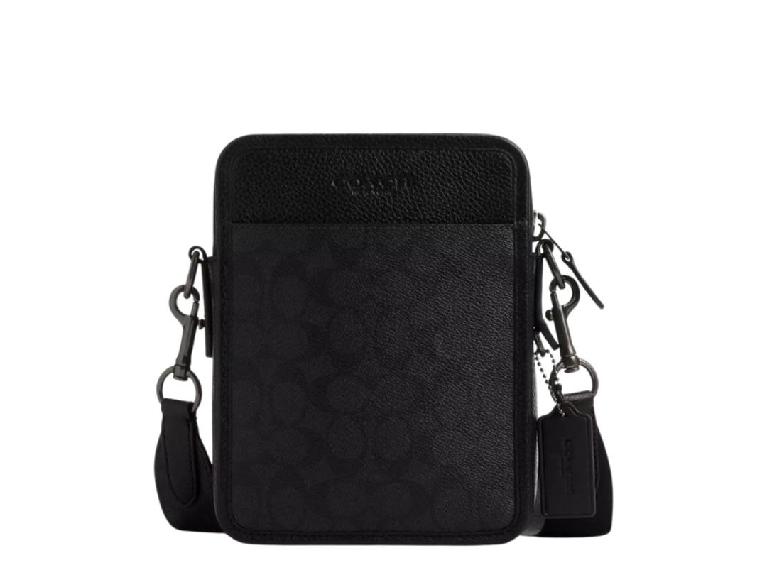 Coach Coach Sullivan Crossbody In Signature Canvas With Silver Tonne Hardware Black