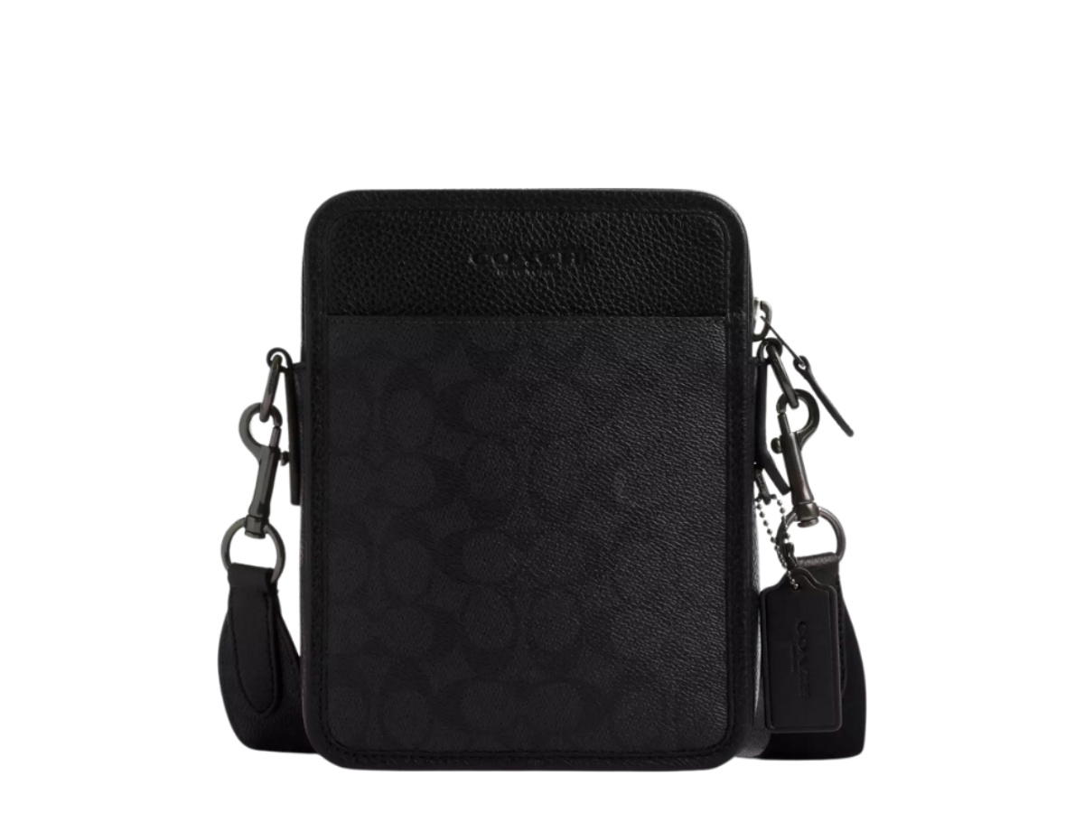 Coach Coach Sullivan Crossbody In Signature Canvas With Silver Tonne Hardware Black