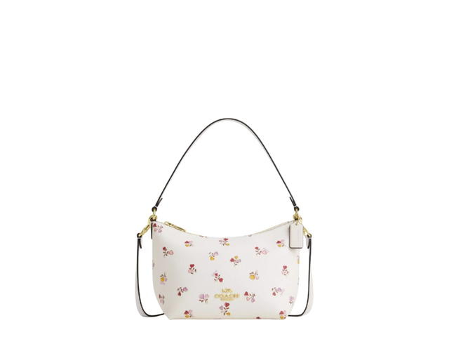 Coach Coach Zip Top Shoulder Bag With Heart Print Chalk Multicolor - view 1