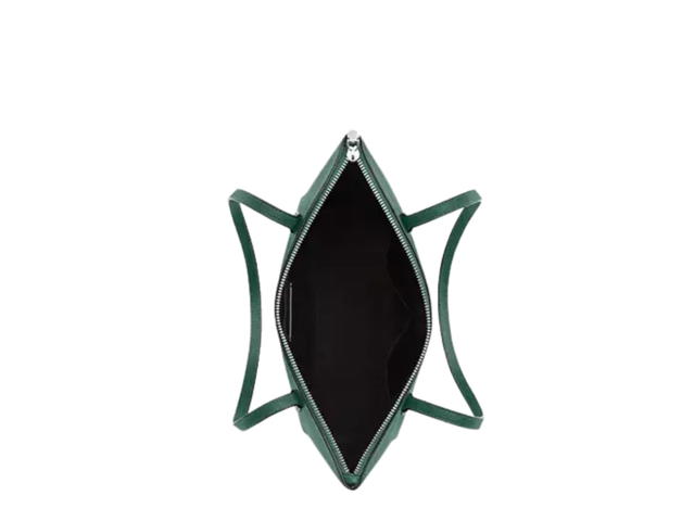 Coach Coach Fiona Zip Tote Bag In Shell partially Made With Recycled Leather Fiber Layer Silver Emerald Green - view 2