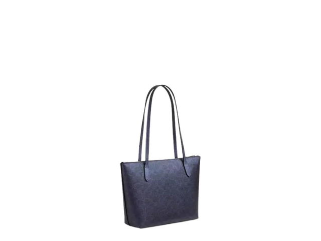 Coach Coach Fiona Zip Tote Bag In Signature Canvas Blue Navy - view 2