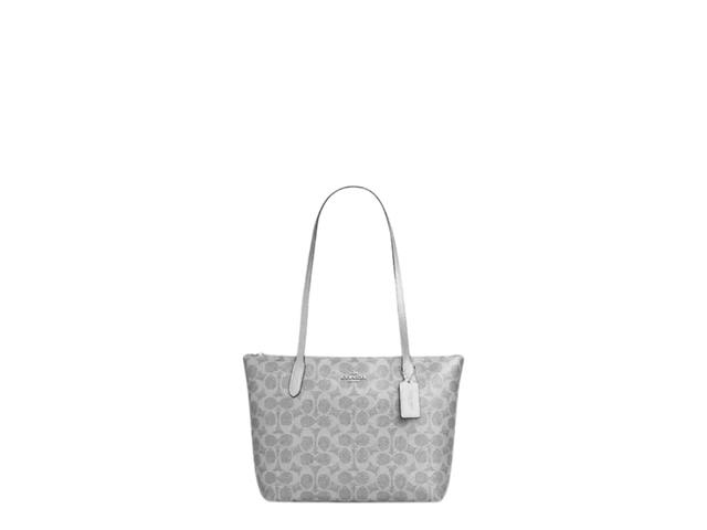 Coach Coach Fiona Zip Tote Bag In Signature Canvas Gray - view 1