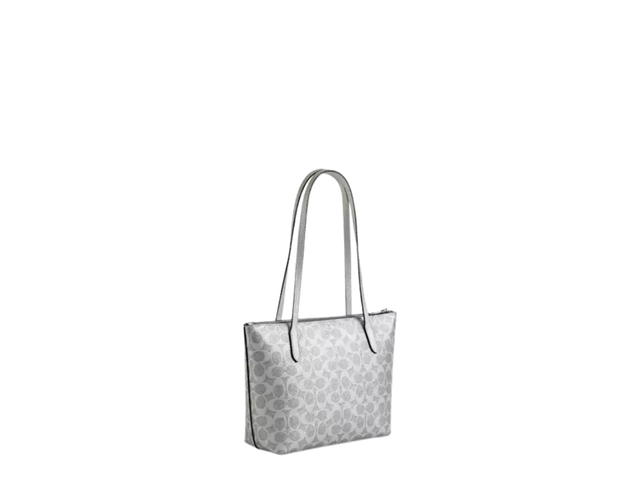 Coach Coach Fiona Zip Tote Bag In Signature Canvas Gray - view 2