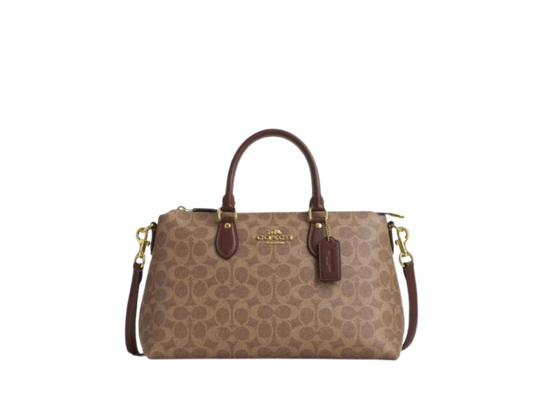 Coach Coach Georgia Satchel Bag In Signature Canvas Tan Brown