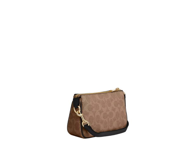 Coach Coach Nolita 19 In Signature Canvas With Gold Hardware Tan And Black - view 2