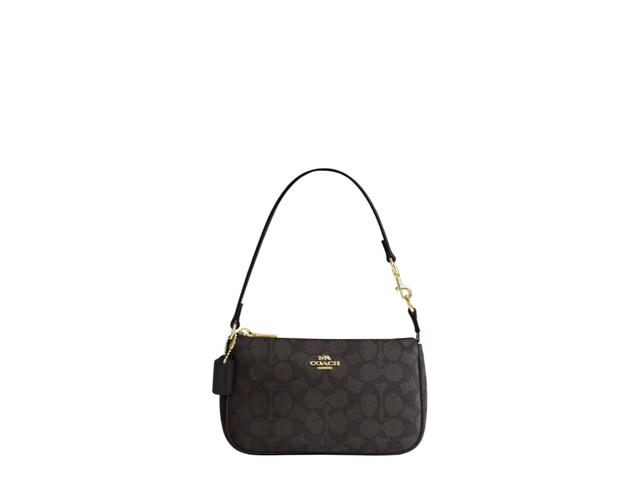 Coach Coach Nolita 19 In Signature Canvas With Gold Hardware Black Black Walnut Brown - view 1