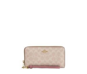 Buy Coach Long Zip Around Wallet In Signature Canvas Sand Peony at Sasom – Authentic and Ready to Ship
