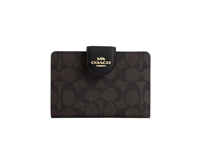 Coach Coach Medium Corner Zip Wallet Black - view 1