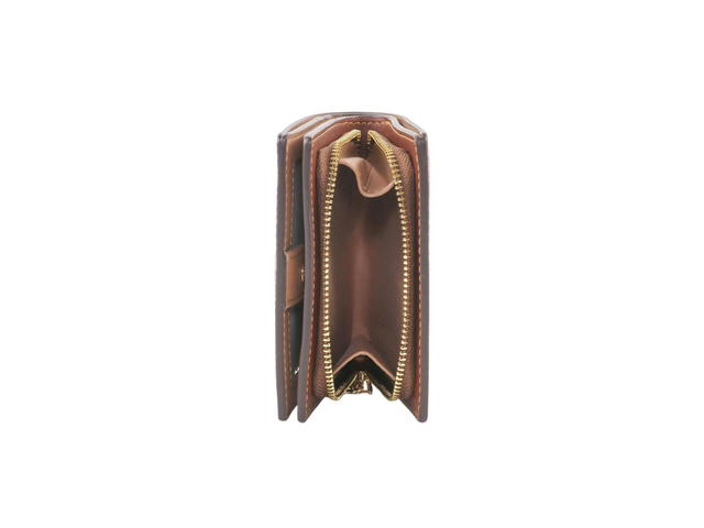 Coach Coach Snap Wallet In Signature Canvas With Gold Hardware Tan And Brown - view 3