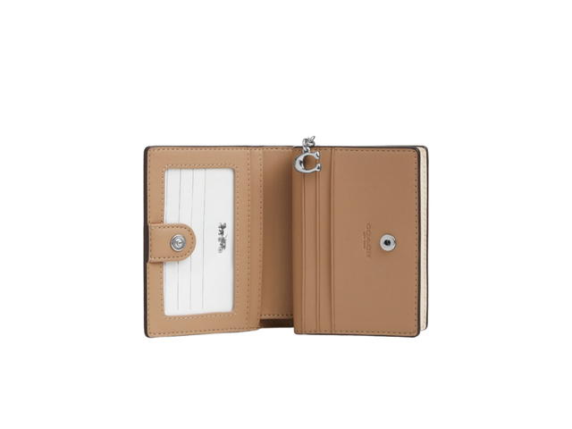 Coach Coach Snap Wallet In Signature Canvas White Chalk - view 2