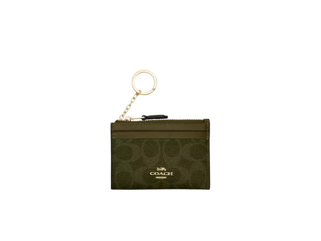 Coach Coach Mini Skinny ID Case Signature Canvas Olive - view 1