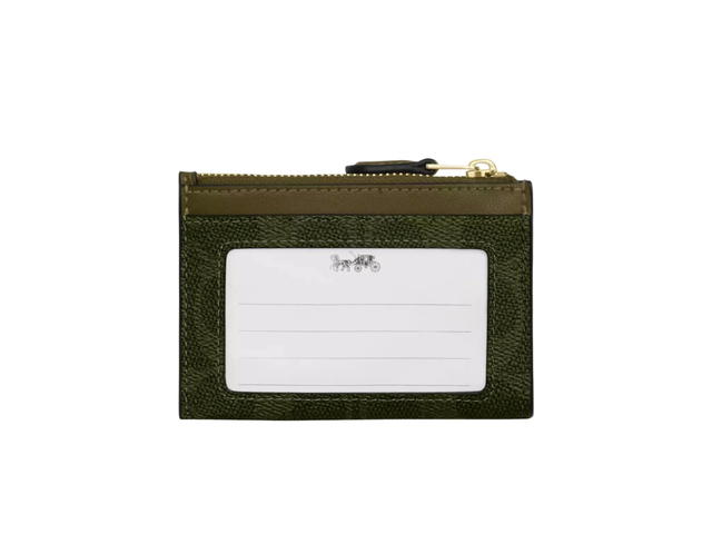 Coach Coach Mini Skinny ID Case Signature Canvas Olive - view 2
