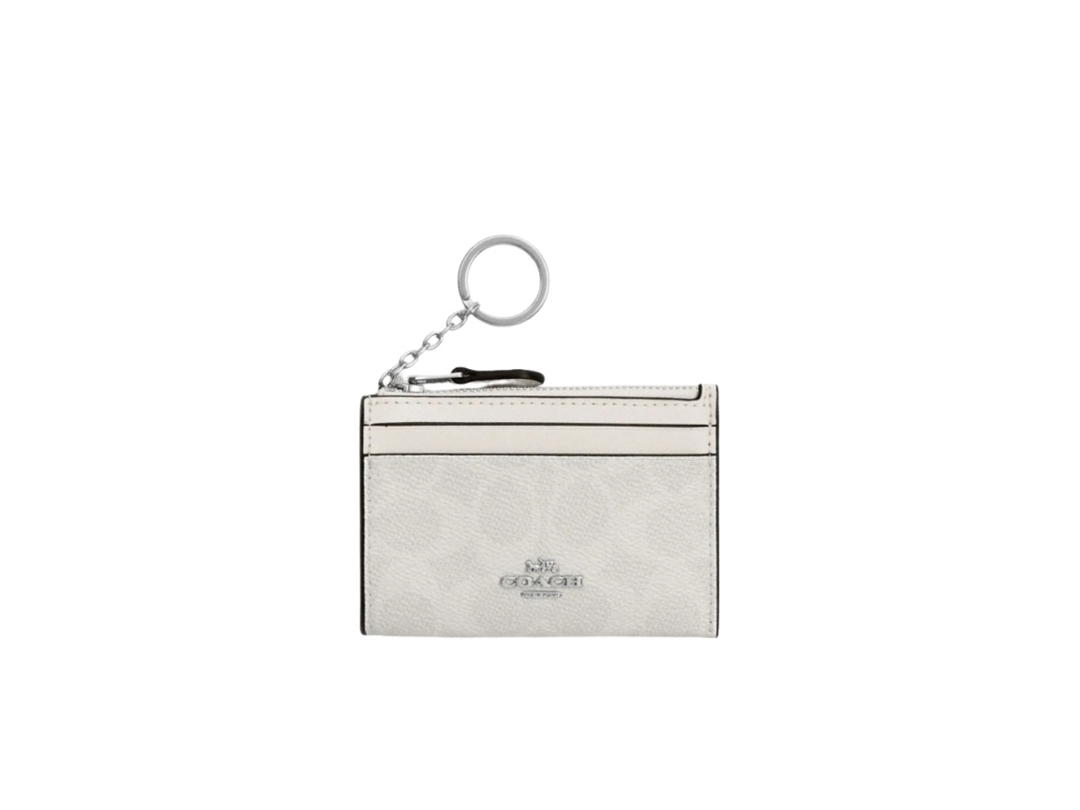 Coach Coach Mini Skinny Id Case In Signature Canvas White Chalk
