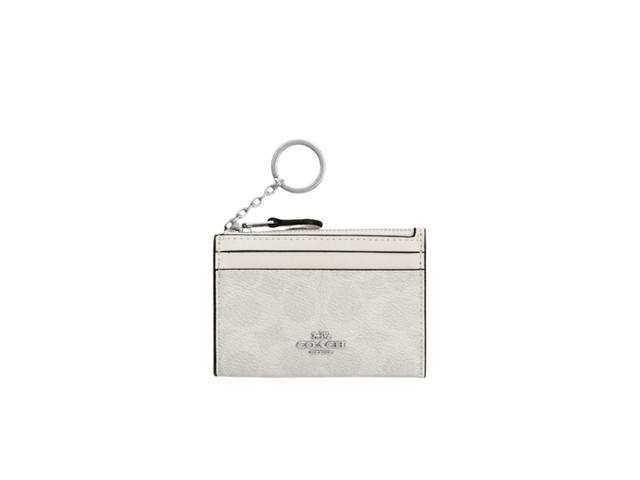 Coach Coach Mini Skinny Id Case In Signature Canvas White Chalk - view 1