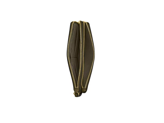 Coach Coach Double Zip Wallet In Signature Canvas Olive - view 2