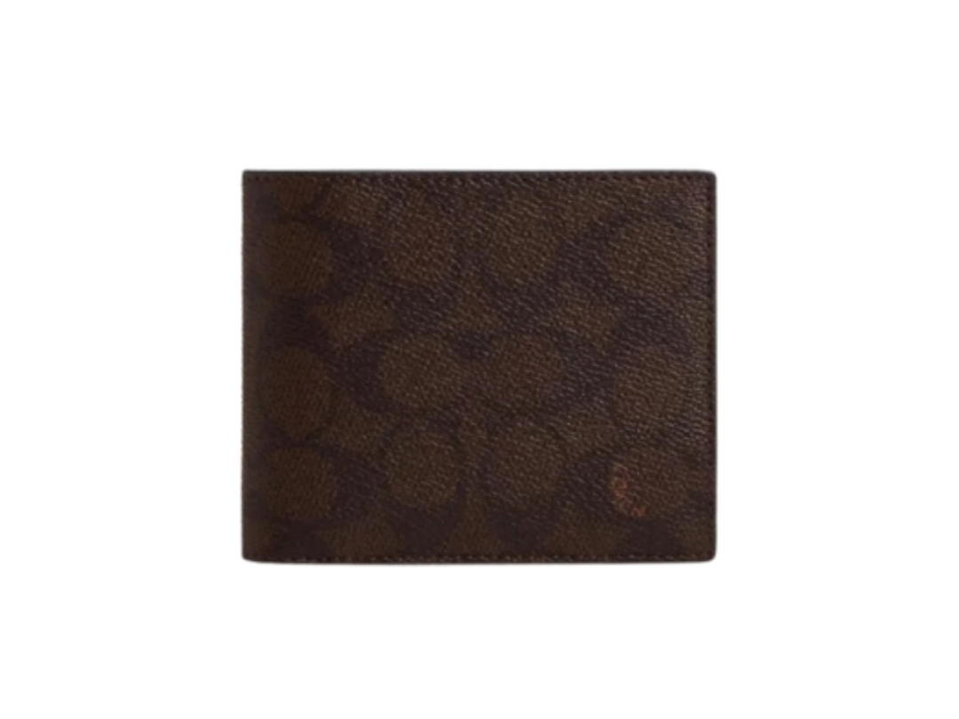 Coach Coach 3 In 1 Wallet In Signature Canvas Brown