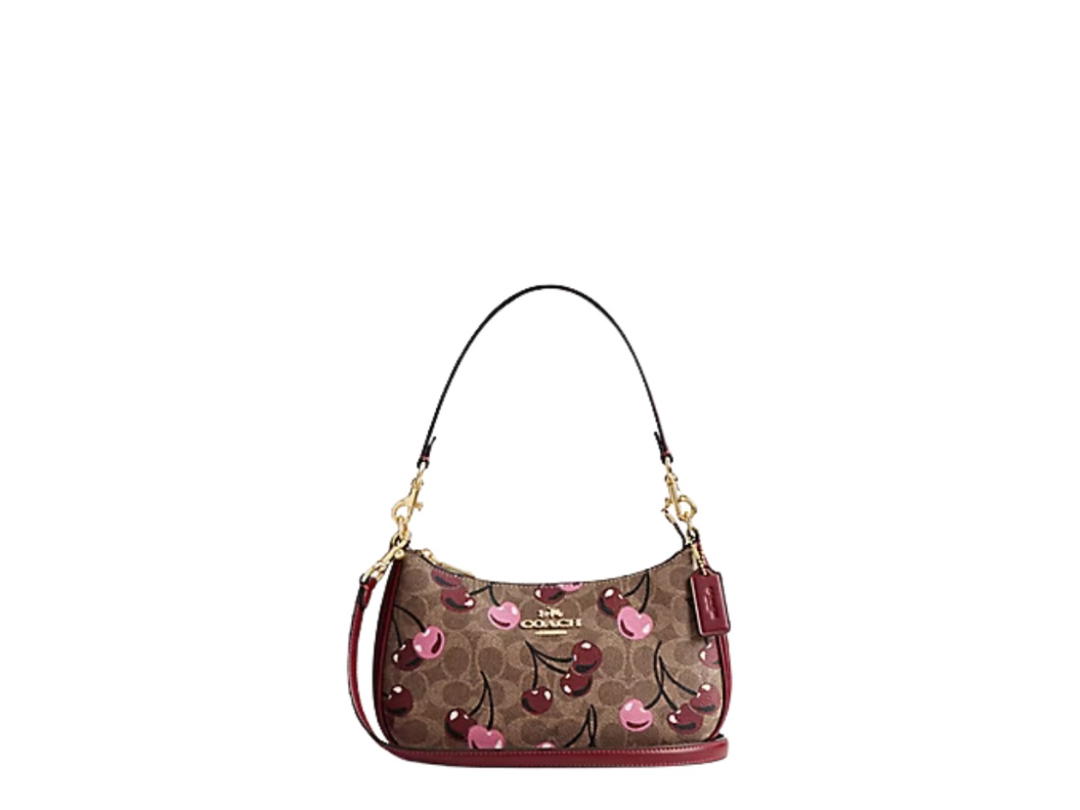 Coach Coach Teri Shoulder Bag With Cherry Print Tan
