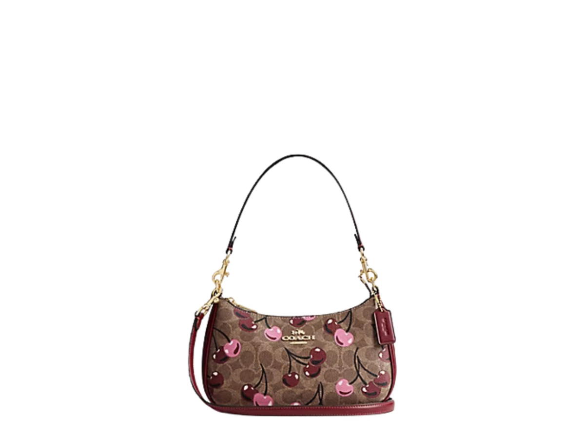 Coach Coach Teri Shoulder Bag With Cherry Print Tan