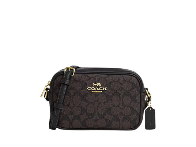 Coach Coach Mini Jamie Camera Bag In Signature Canvas Walnut Black - view 1