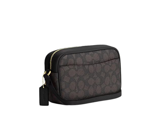Coach Coach Mini Jamie Camera Bag In Signature Canvas Walnut Black - view 2